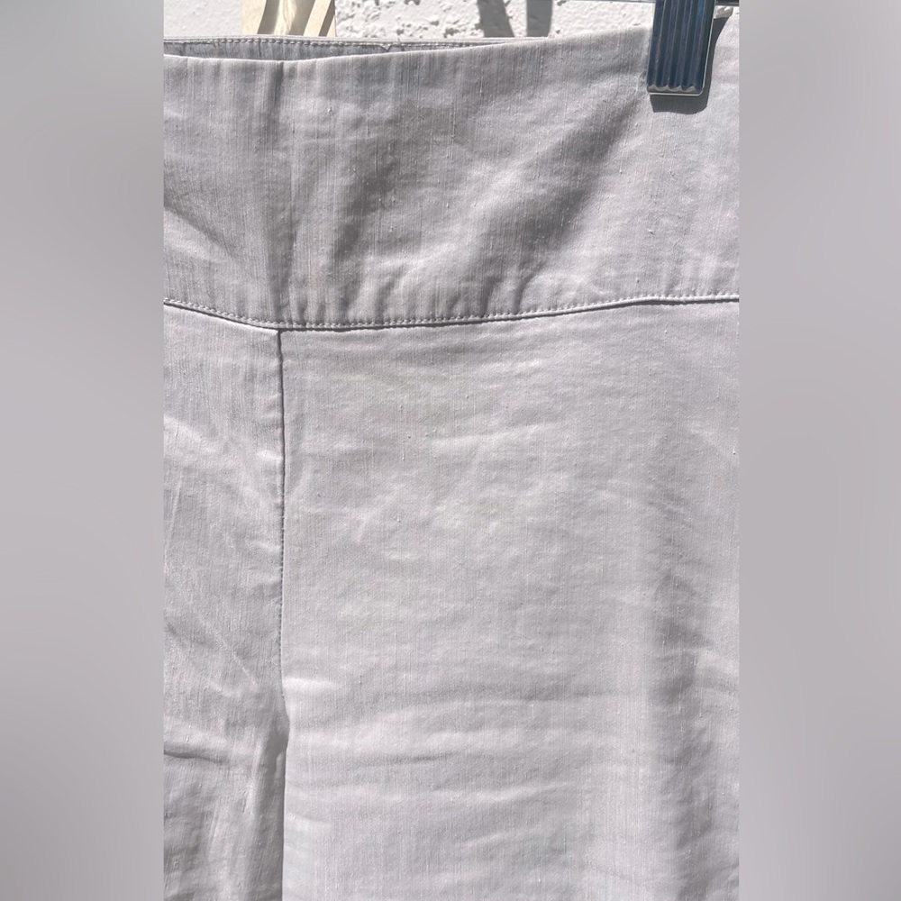 Sarah Pacini Linen Blend Sophie Pant, Made in Italy, Size 8/10, Light Grey